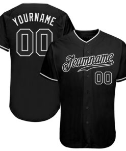 Custom Black Black-White Authentic Baseball Jersey