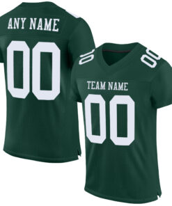 Custom Green White Mesh Authentic Football Jersey