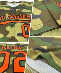 Alternative view of Custom Camo Orange-Black Authentic Salute To Service Baseball Jersey