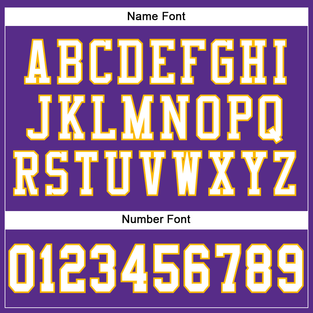 Custom Purple White-Gold Mesh Authentic Football Jersey - Image 5