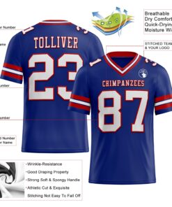 Alternative view of Custom Royal White-Red Authentic Football Jersey