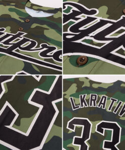 Alternative view of Custom Camo Black-City Cream Authentic Salute To Service Baseball Jersey