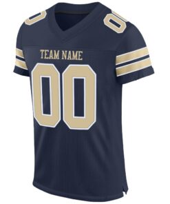 Alternative view of Custom Navy Vegas Gold-White Mesh Authentic Football Jersey