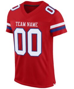 Alternative view of Custom Red White-Royal Mesh Authentic Football Jersey