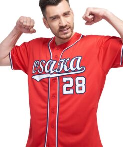 Alternative view of Custom Red White-Navy Baseball Jersey