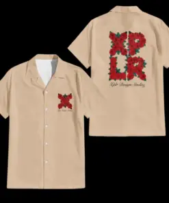 Roses beige hawaiian shirt