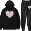 Web Heart Hoodies Jogger Pants Set