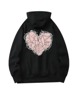 Web heart hoodie