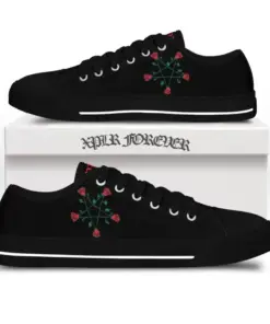 Pentagram roses low top canvas shoes