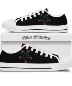 Pentagram roses low top canvas shoes