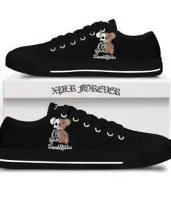 Skele-bear low top canvas shoes