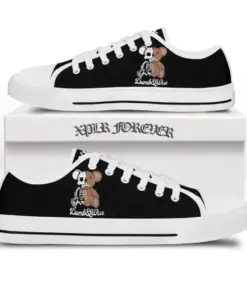 Skele-bear low top canvas shoes